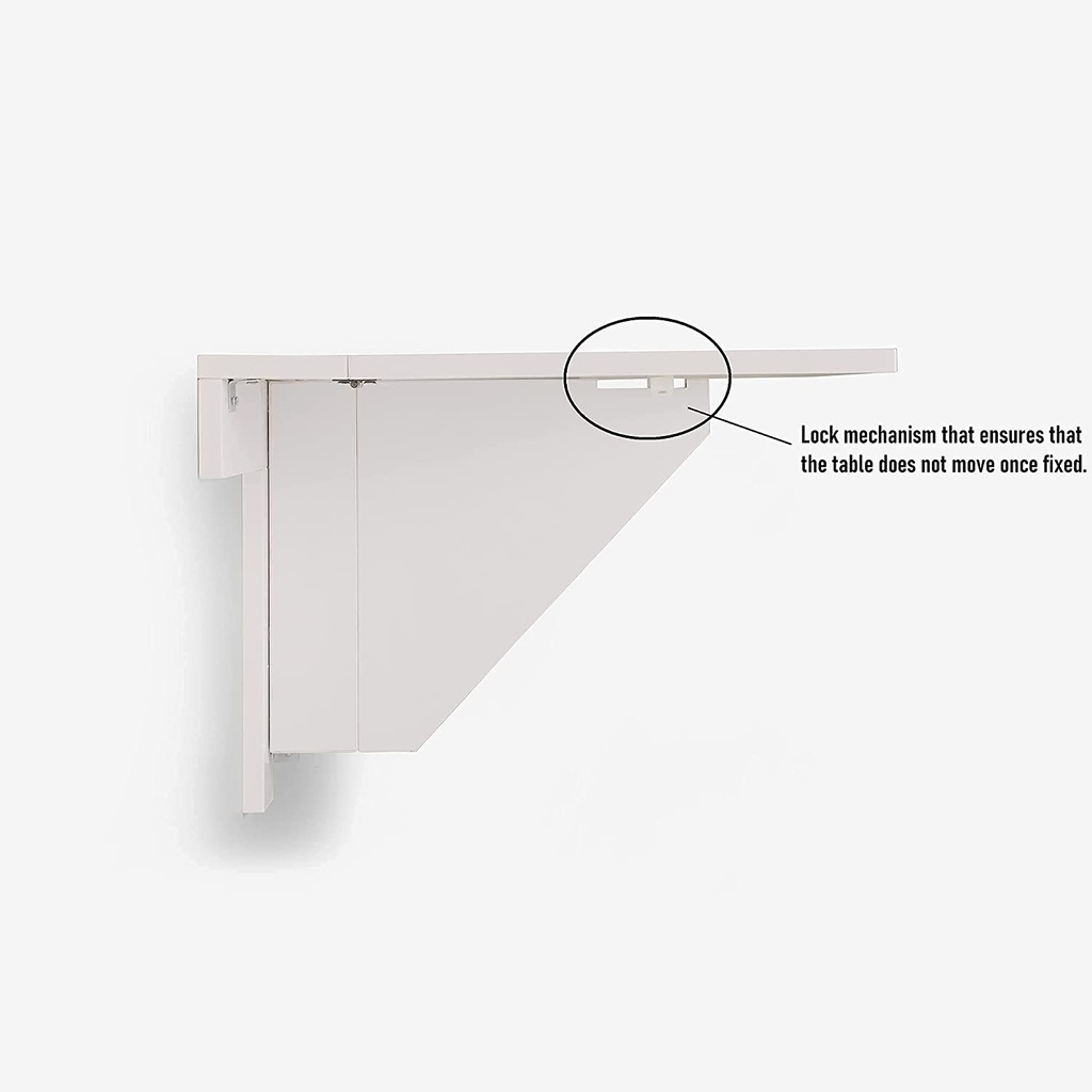 Wall Mounted iDesk with Ledge Glossy White