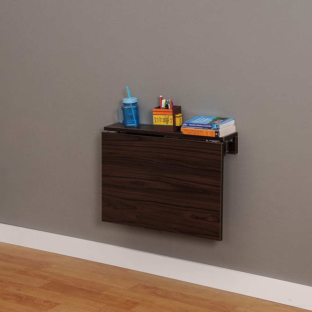 Wall Mounted iDesk with Ledge &amp; Fluid Ergonomic chair -Desert Walnut