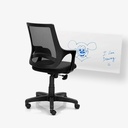 Small Wall Mounted iDesk &amp; Mesh Back Office Chair - Glossy White (IB76-3)