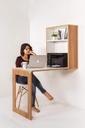 INVISIBLE BED Plywood Folding Multipurpose Study Table with Shelf (Dessert Walnut - 77cm x 59cm)