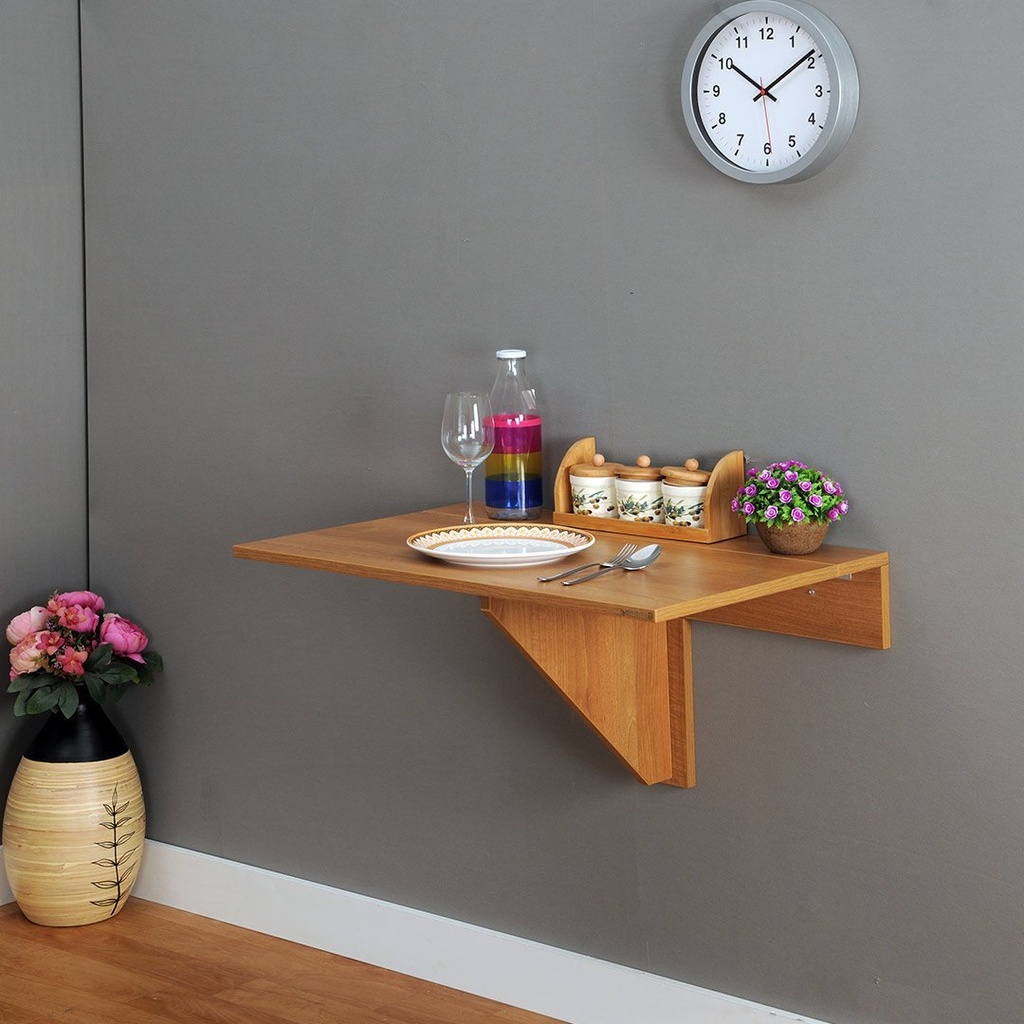 Wall Mounted iDesk with Ledge + Lapdesk - Desert Walnut