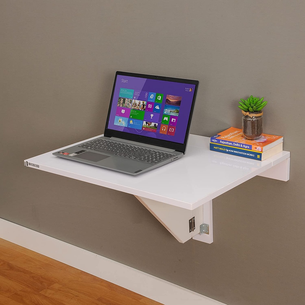 Wall Mounted iDesk with Ledge + Lapdesk - Glossy White