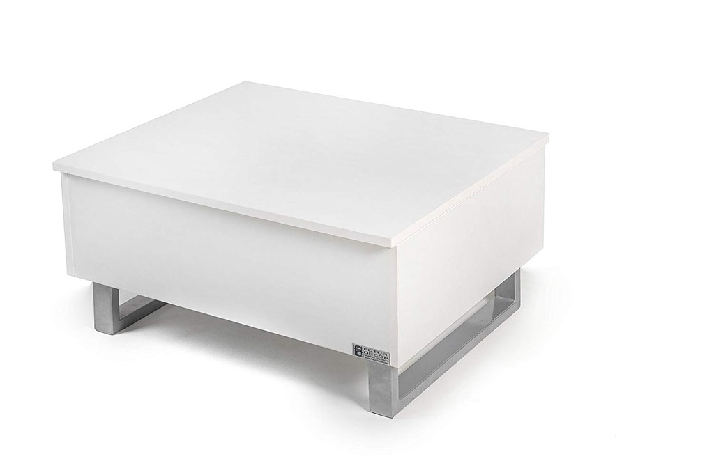 Invisible Bed Coffee Table With Storage And Lift Up Tabletop(Wool White)