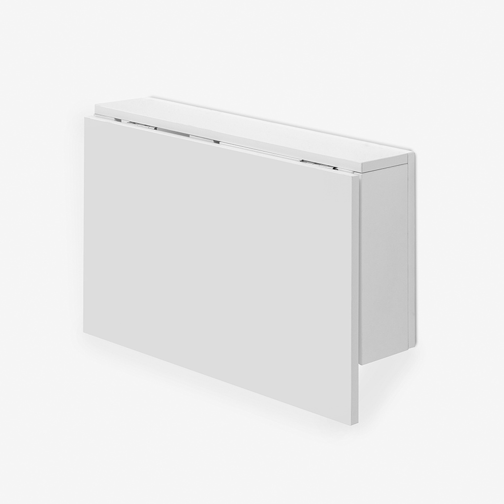 Wall Mounted iDesk with Ledge &amp; Storage - Glossy White