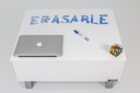 Invisible Bed Coffee Table With Storage And Lift Up Tabletop(Wool White)