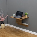 Wall Mounted iDesk with Ledge &amp; Storage - Canadian Walnut