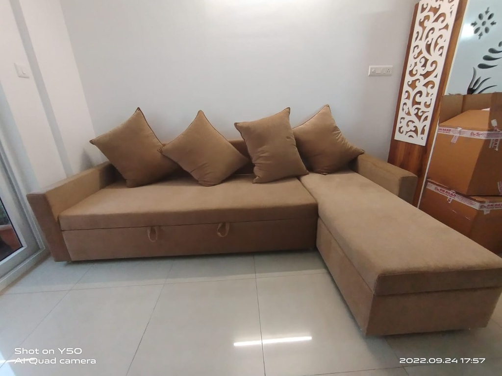 L-Shape Auriga Sofa Cum Bed