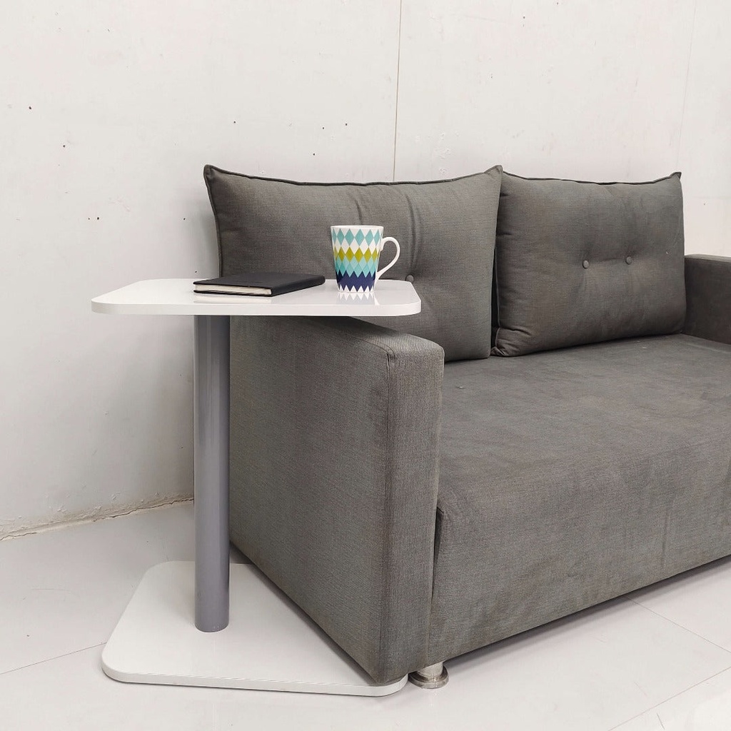 Lyra Sofa Side Table - Glossy White