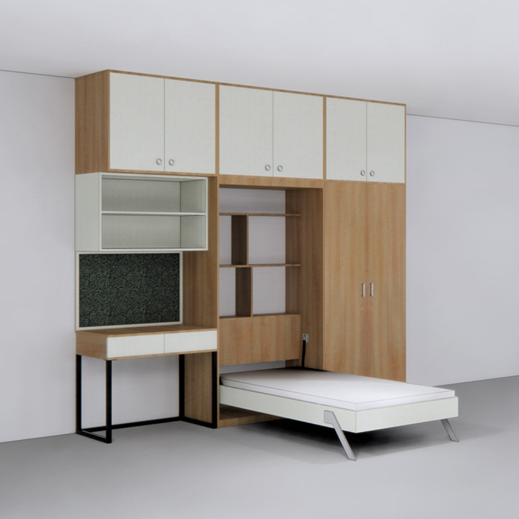 Single Vertical Bed with Storage, Loft &amp; Wardrobe