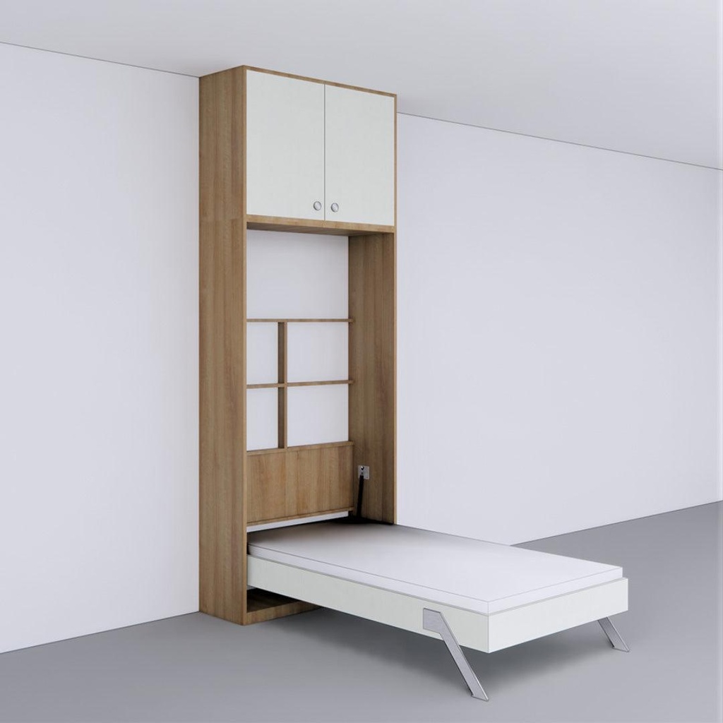 Single Vertical Bed with Loft and Foldable iTable