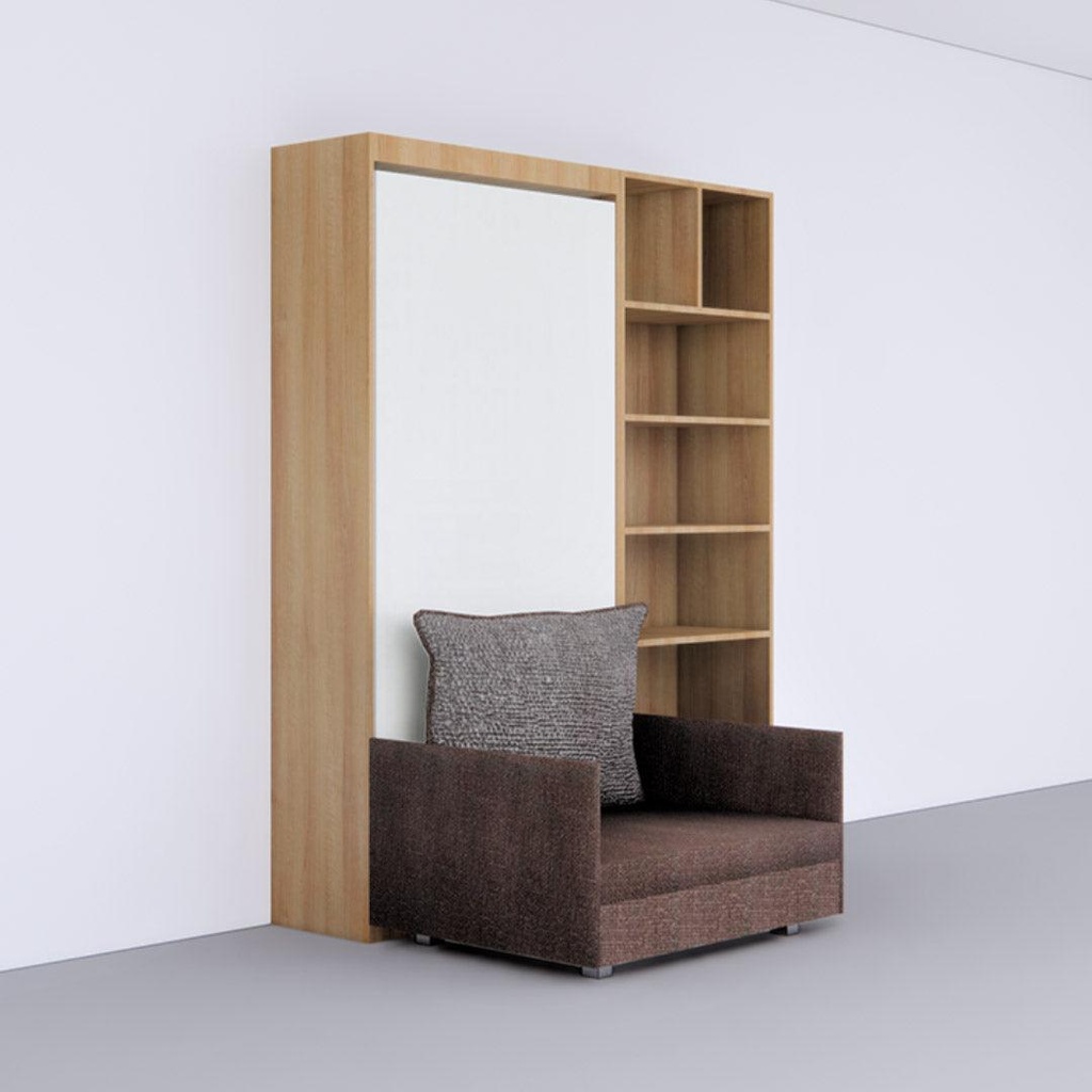 Single Vertical Bed with Sofa &amp; Bookshelf