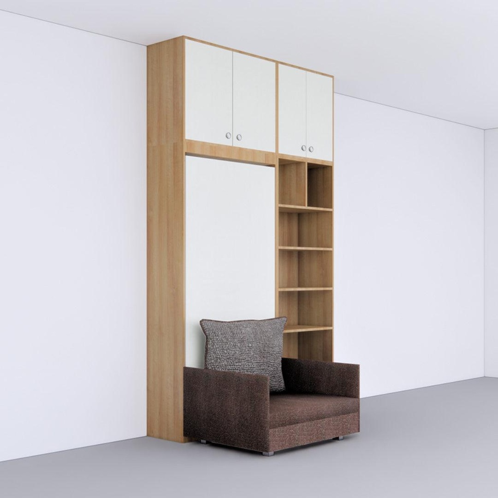 Single Vertical Bed with Sofa , Loft &amp; Bookshelf