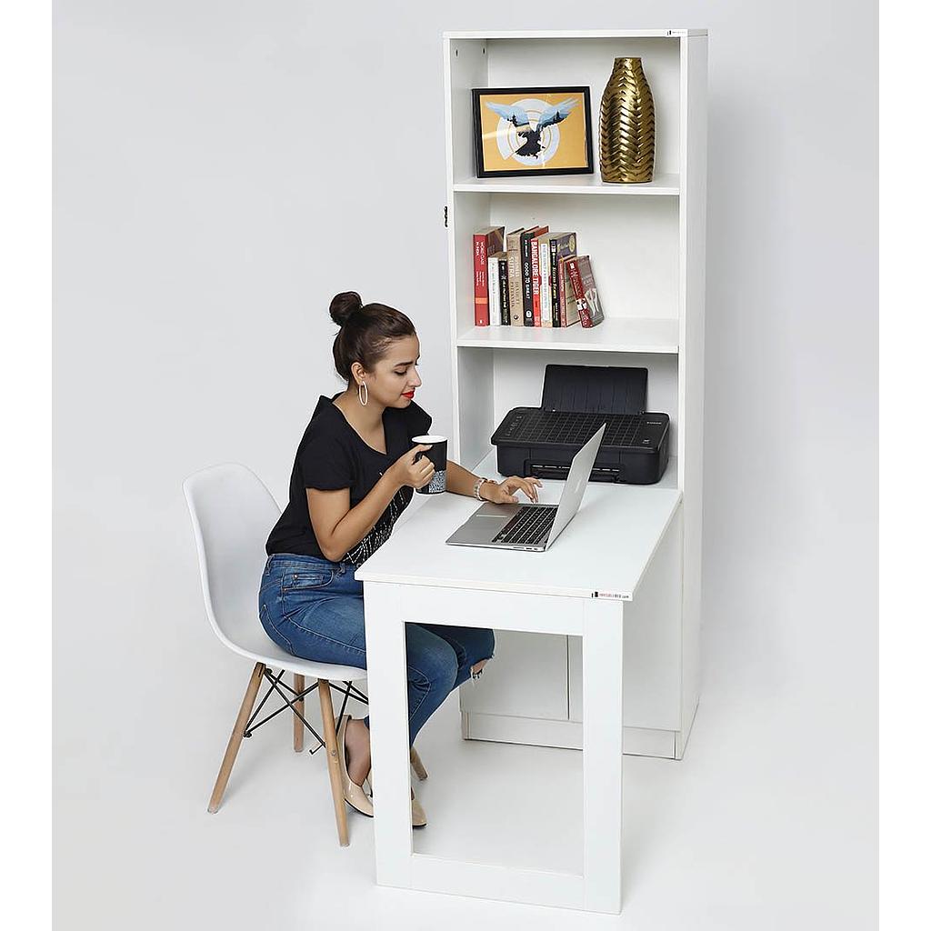 Deneb Medium Floor Standing Table with Shelves Glossy White(IB13-1)