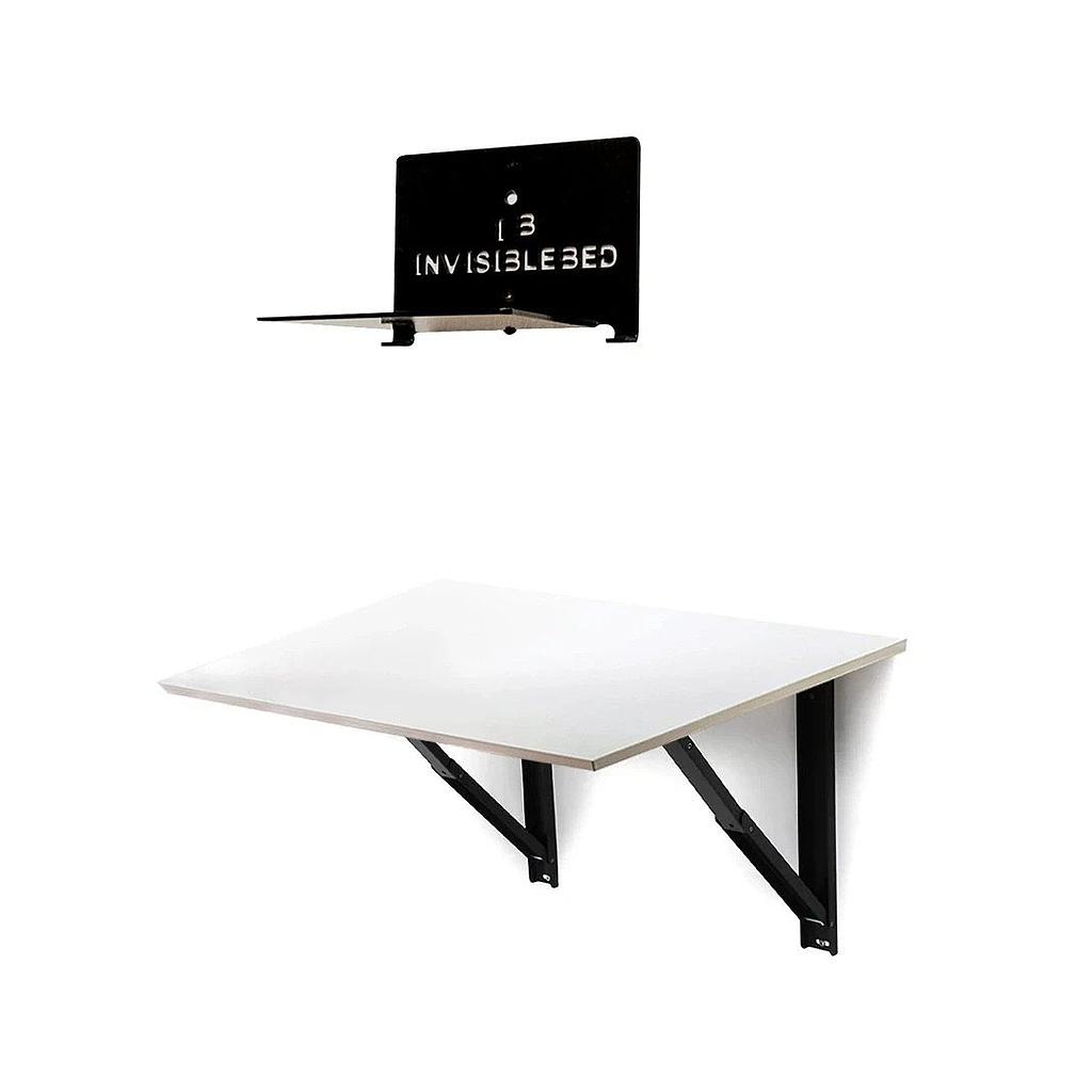 Medium Wall Mounted Desk &amp; iShelf - Glossy White(IB33)