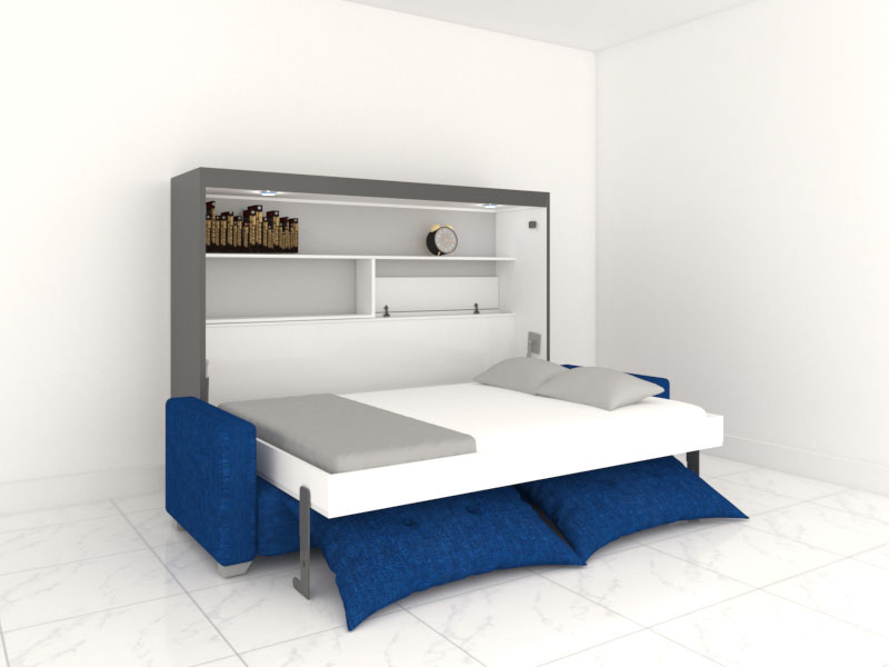 Queen Horizontal iBed with Storage &amp; Sofa Large(Value)