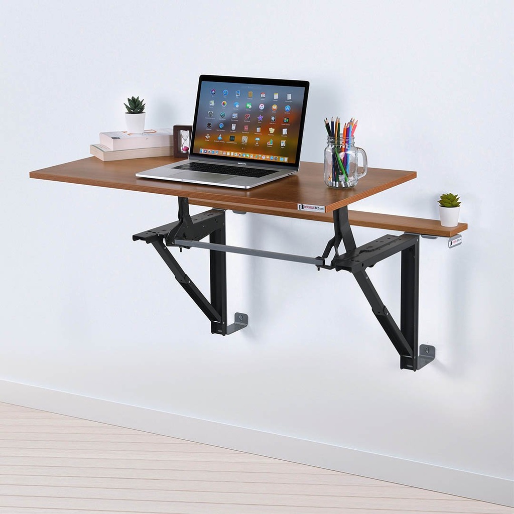 Antares Wall Mounted Sit Stand Desk - Desert Walnut(IB71-3)