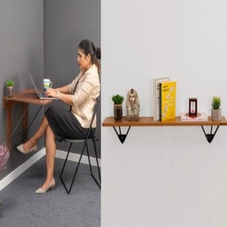 [Ib77-Cetus-Metal+Aquilla-Wall-Shelf] Cetus Wall Mounted Desk With Aquilla Wall Shelf