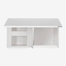 [IB77-1-storage-GW] Wall Mounted iDesk with Ledge &amp; Storage - Glossy White