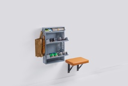 [Shoe_Rack_Metal_Small_iSeat] Wall Mounted Shoe Rack Small With I-Seat
